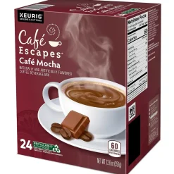 Cafe Escapes Café Mocha, Keurig® K-Cup® Pods, 24/Box (6803)