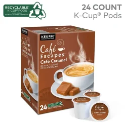 Cafe Escapes Caramel Coffee Keurig® K-Cup® Pods, Light Roast, 24/Box (GMT6813)