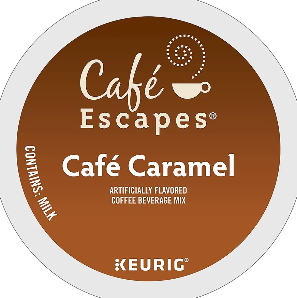 Cafe Escapes Caramel Coffee Keurig® K-Cup® Pods, Light Roast, 24/Box (GMT6813)