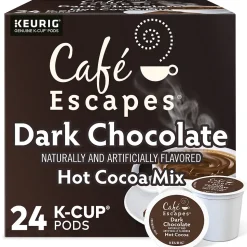 Cafe Escapes Dark Chocolate Hot Cocoa Mix, Keurig® K-Cup® Pods, 24/Box (6802)