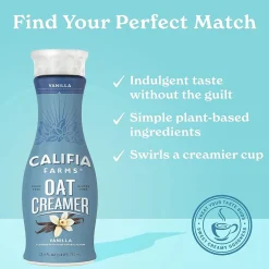 Califia Farms Vanilla Oat Creamer, 25.4 Oz, 2PK