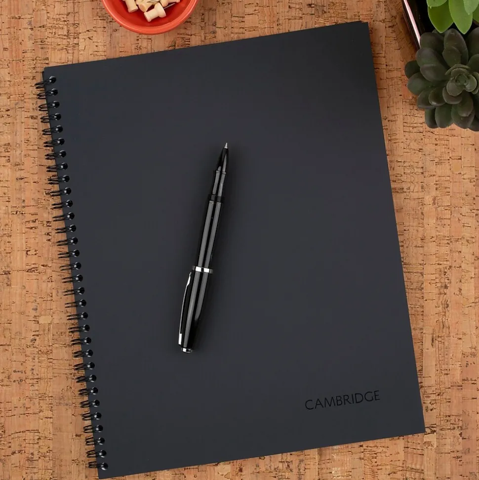 Cambridge 1-Subject Professional Notebooks, 8.5" x 11", Wide Ruled, 80 Sheets, Black (06064)
