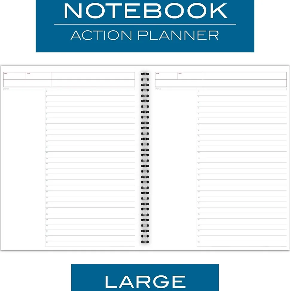 Cambridge 1-Subject Professional Notebooks, 8.5" x 11", Wide Ruled, 80 Sheets, Black (06064)