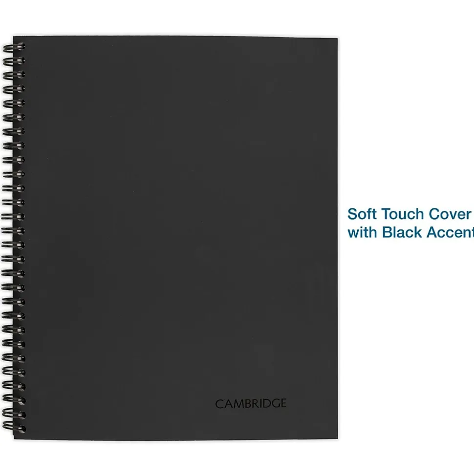 Cambridge 1-Subject Professional Notebooks, 8.5" x 11", Wide Ruled, 80 Sheets, Black (06064)