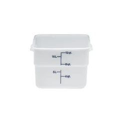Cambro 12 Qt. CamSquare® Food Storage Container, 11 1/4" L x 12 1/4" W x 8 1/4" H, White (12SFSP148)