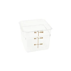 Cambro 6 Qt. CamSquare® Food Storage Container, 8 3/8" L x 8 3/8" W x 7 1/4" H, Clear (6SFSCW135)