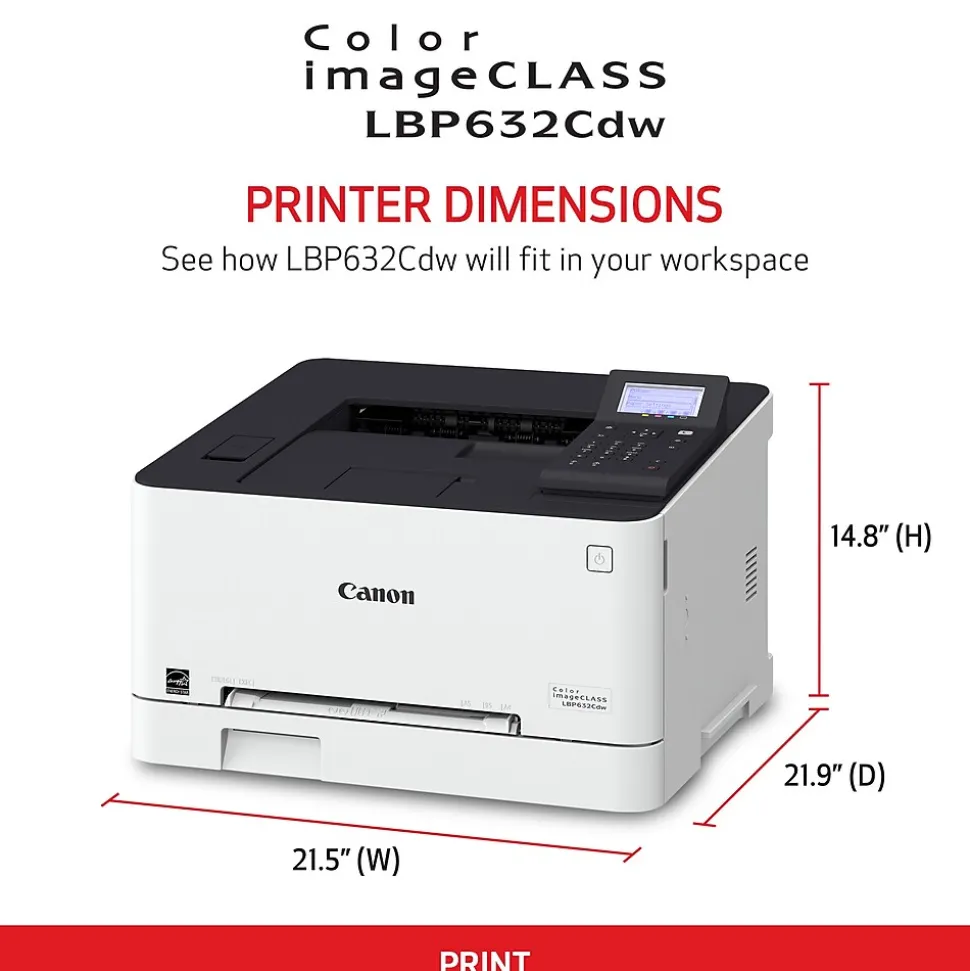 Canon imageCLASS LBP632Cdw Wireless Color Laser Printer, Single-Function, Print (LBP632CDW)