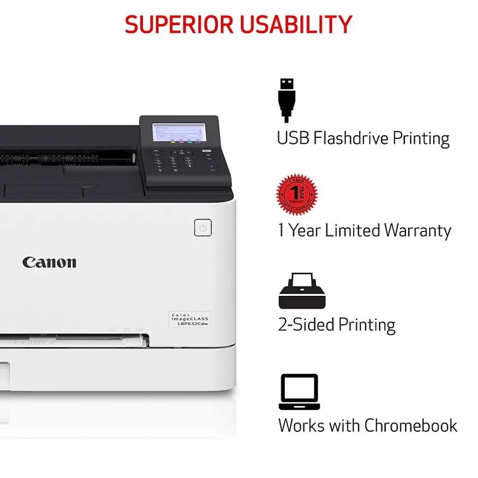 Canon imageCLASS LBP632Cdw Wireless Color Laser Printer, Single-Function, Print (LBP632CDW)