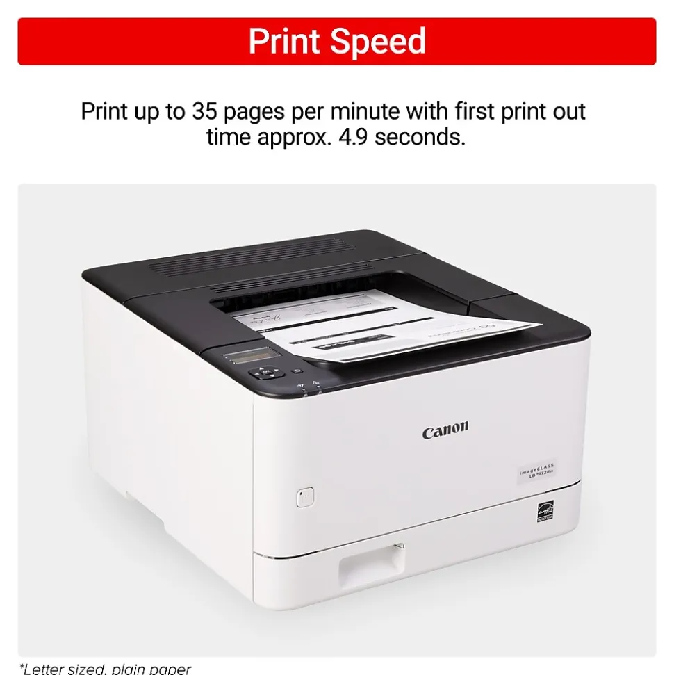 Canon imageCLASS LBP172dw Wireless Black & White Laser Printer, Single-Function, Print (6353C004)