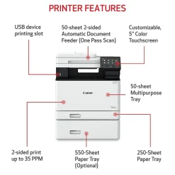 Canon imageCLASS MF753CDW Wireless Color Laser Printer, All-In-One, Print, Scan, Copy, Fax (MF753CDW)