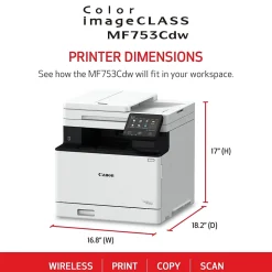 Canon imageCLASS MF753CDW Wireless Color Laser Printer, All-In-One, Print, Scan, Copy, Fax (MF753CDW)