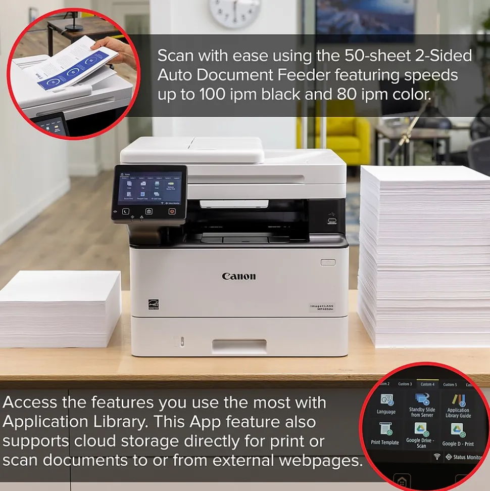 Canon ImageCLASS MF465dw Wireless Black & White Laser Printer, All-In-One, Print, Scan, Copy, Fax (5951C005)
