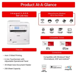 Canon imageCLASS MF287dw Wireless Color Laser Printer, All-In-One, Print, Scan, Copy, Fax (6354C011)
