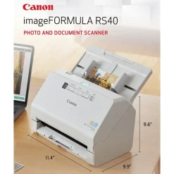 Canon imageFORMULA RS40 USB Duplex Overhead Photo Scanner, White (5209C001)