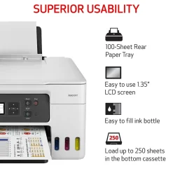 Canon MegaTank MAXIFY GX3020 Wireless Color All-in-One Inkjet Printer (5777C002)