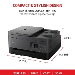 Canon PIXMA TR7020a Wireless Color Inkjet Printer, All-In-One, Print, Scan, Copy (TR7020A BLACK)