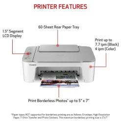 Canon PIXMA TS3520 Wireless Color Inkjet Printer, All-In-One, Print, Scan, Copy (TS3520 WHITE)