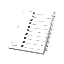 Cardinal OneStep Index System Numeric Paper Dividers, 10-Tab, White (CRD61013)