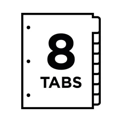 Cardinal Write & Erase Paper Dividers, 8-Tab, White (CRD 84271)