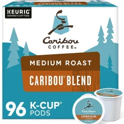 Caribou Blend Coffee Keurig® K-Cup® Pods, Medium Roast, 96/Carton (10307)