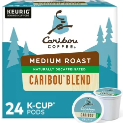 Caribou Coffee Caribou Blend Decaf Coffee, Medium Roast, 0.41 oz. Keurig® K-Cup® Pods, 24/Box (6995)