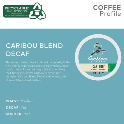 Caribou Coffee Caribou Blend Decaf Coffee, Medium Roast, 0.41 oz. Keurig® K-Cup® Pods, 24/Box (6995)