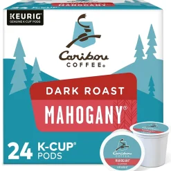 Caribou Mahogany Coffee, Dark Roast, 0.40 oz. Keurig® K-Cup® Pods, 24/Box (6990)