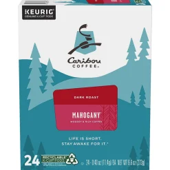 Caribou Mahogany Coffee, Dark Roast, 0.40 oz. Keurig® K-Cup® Pods, 24/Box (6990)