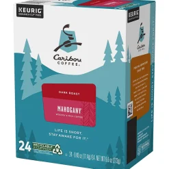 Caribou Mahogany Coffee, Dark Roast, 0.40 oz. Keurig® K-Cup® Pods, 24/Box (6990)