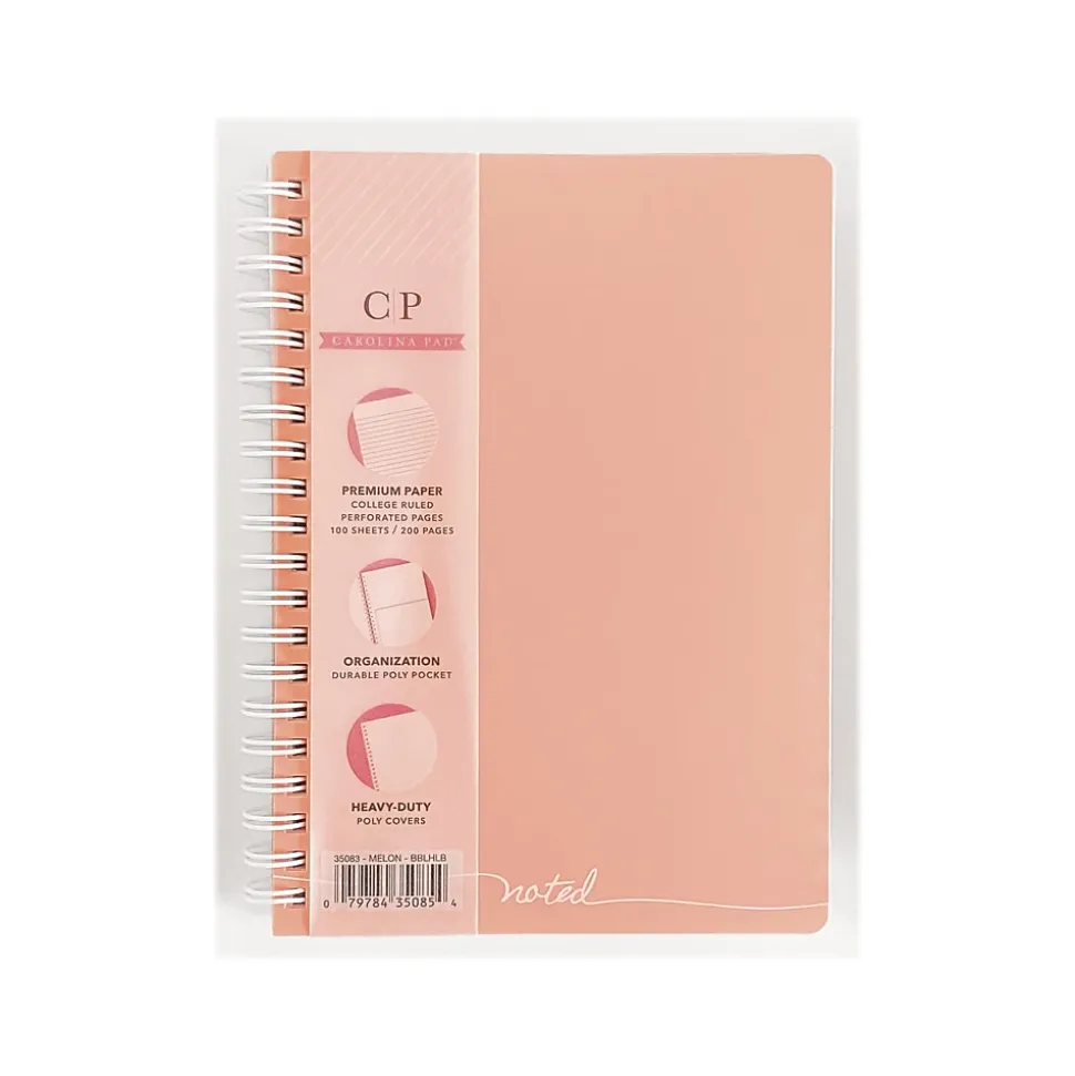 Carolina Pad Noted Executive Professional Notebook, 5.25" x 7", College-Ruled, 100 Sheets, Assorted Colors (35083)