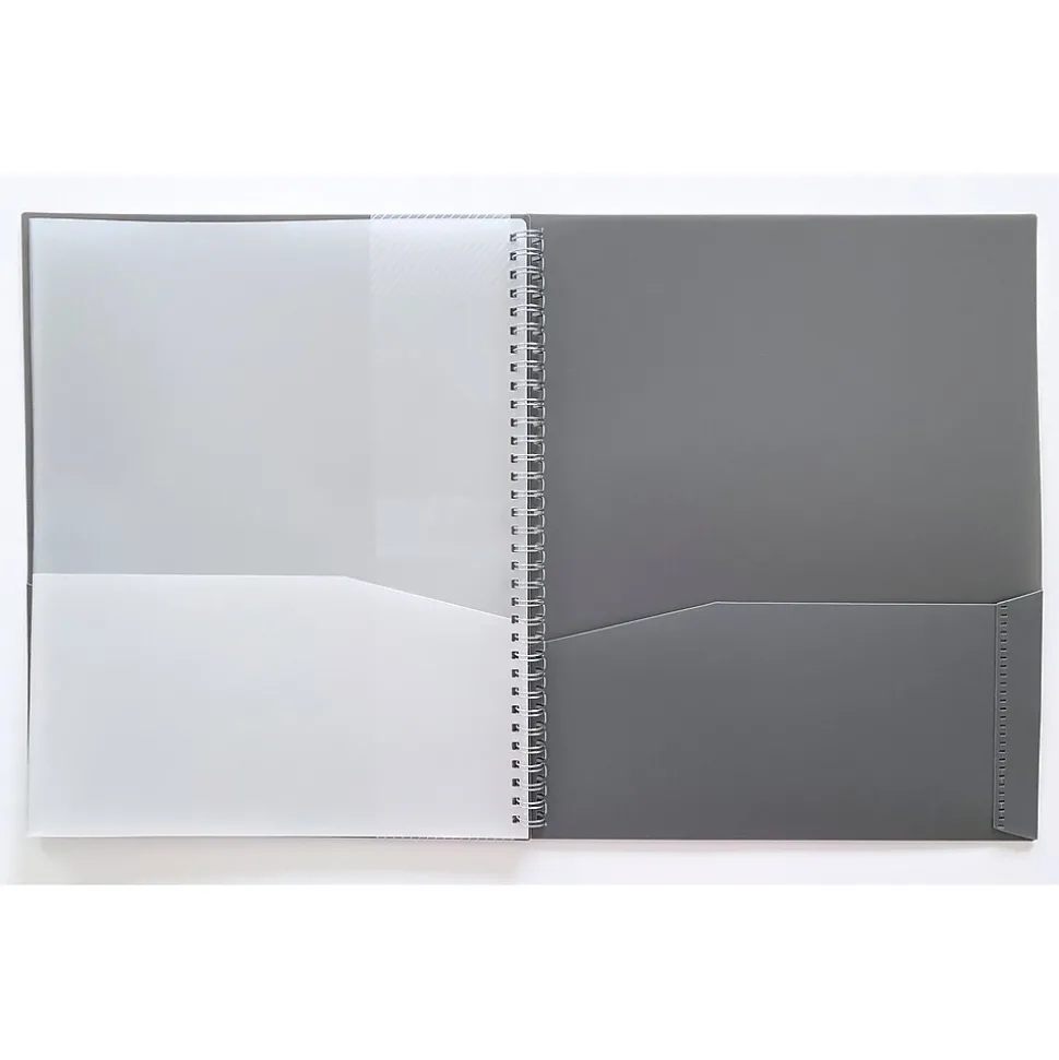 Carolina Pad Noted Neutrals Glossy 3-Hole Punched Other Pocket Quantities Plastic Portfolio Folder, Assorted Colors (93005)