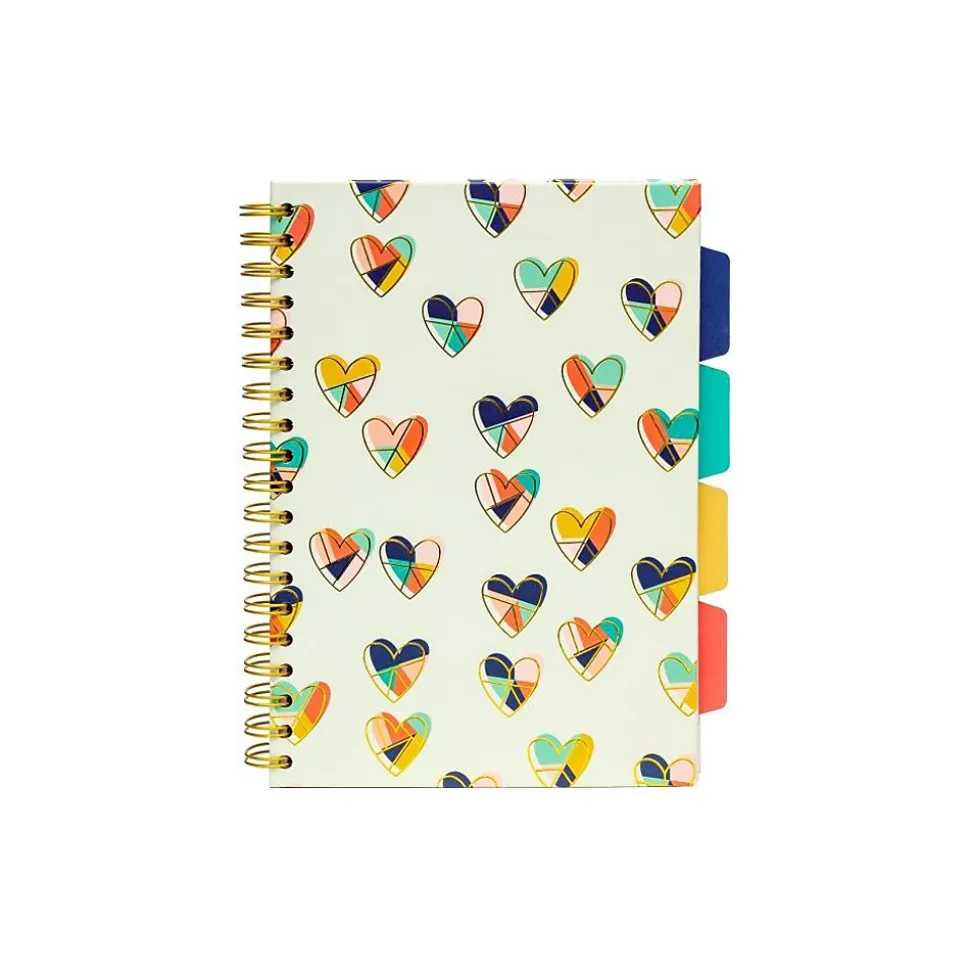 Carpe Diem Floral Love 5-Subject Subject Notebooks, 7.09" x 10", College Ruled, 100 Sheets, Assorted Colors, 3/Pack (9033-CD)