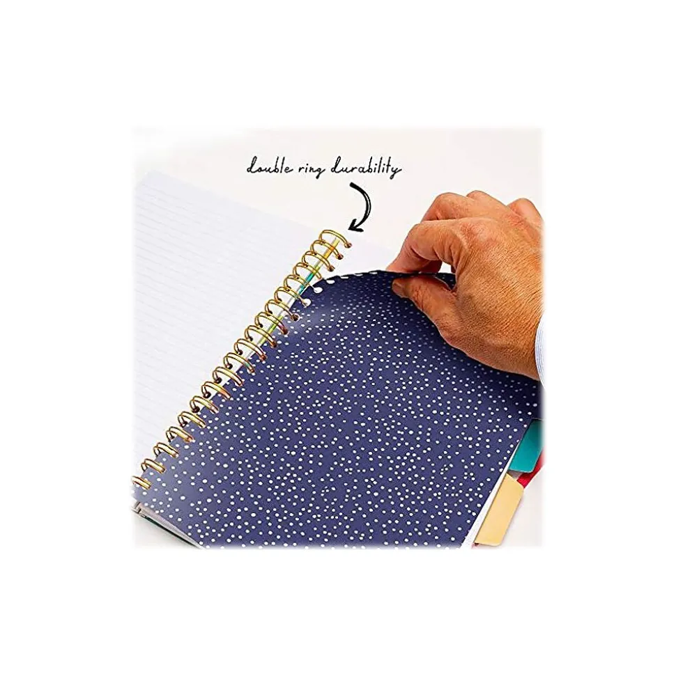 Carpe Diem Floral Love 5-Subject Subject Notebooks, 7.09" x 10", College Ruled, 100 Sheets, Assorted Colors, 3/Pack (9033-CD)