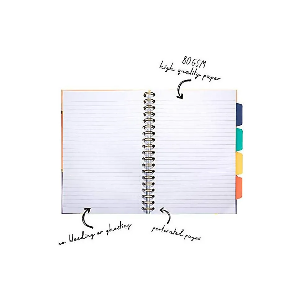 Carpe Diem Floral Love 5-Subject Subject Notebooks, 7.09" x 10", College Ruled, 100 Sheets, Assorted Colors, 3/Pack (9033-CD)