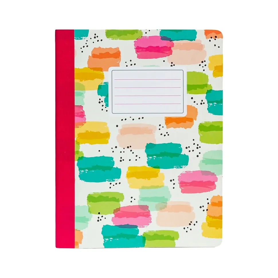 Carpe Diem Rainbow Color Wash Composition Notebooks, 7.5" x 9.45", College Ruled, 70 Sheets, Assorted Colors, 3/Pack (9095-CD)