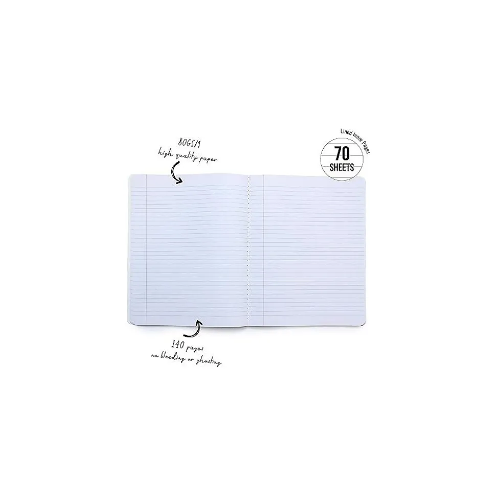 Carpe Diem Rainbow Color Wash Composition Notebooks, 7.5" x 9.45", College Ruled, 70 Sheets, Assorted Colors, 3/Pack (9095-CD)