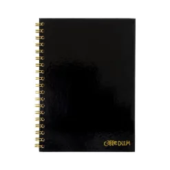 Carpe Diem 1-Subject Notebook, 7.5" x 9.75", Wide-Ruled, 80 Sheets, Black (9375-CD)