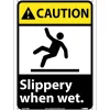Caution Signs; Slippery When Wet (W/Graphic), 14X10, Rigid Plastic