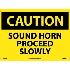 Caution Signs; Sound Horn Proceed Slowly, 10X14, .040 Aluminum