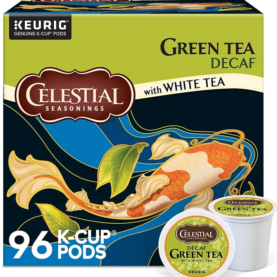 Celestial Seasonings Decaf Green Tea, Keurig K-Cup Pod, 24 Pods/Pack, 4 Packs/Carton (14737CT)