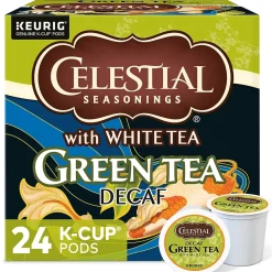 Celestial Seasonings Decaf Green Tea with White Tea, 0.9 oz. Keurig® K-Cup® Pods, 24/Box (14737)