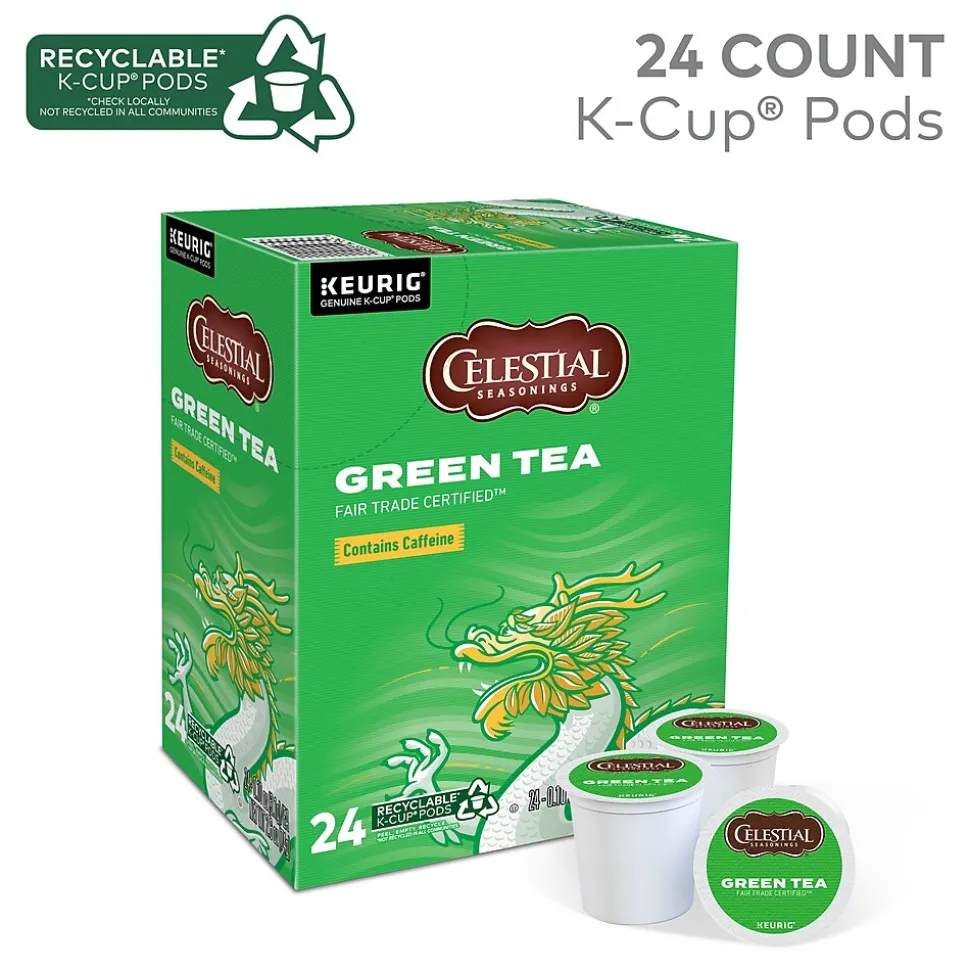 Celestial Seasonings Green Tea, Keurig® K-Cup® Pods, 24/Box (14734)