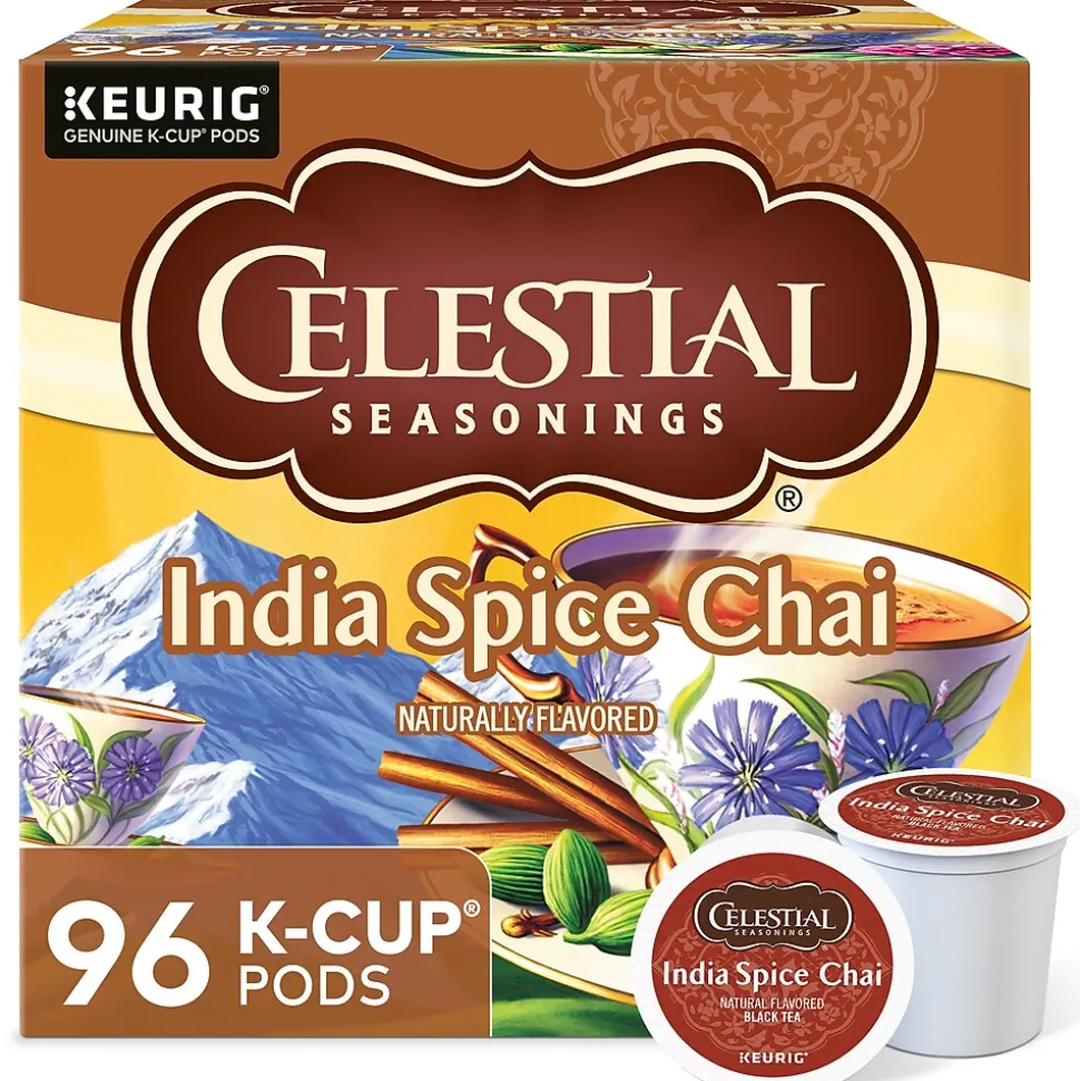 Celestial Seasonings India Spice Chai Herbal Tea, Keurig® K-Cup® Pods, 96/Carton (14738)