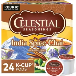 Celestial Seasonings India Spice Chai Tea, 0.13 oz. Keurig® K-Cup®p Pods, 24/Box (14738)