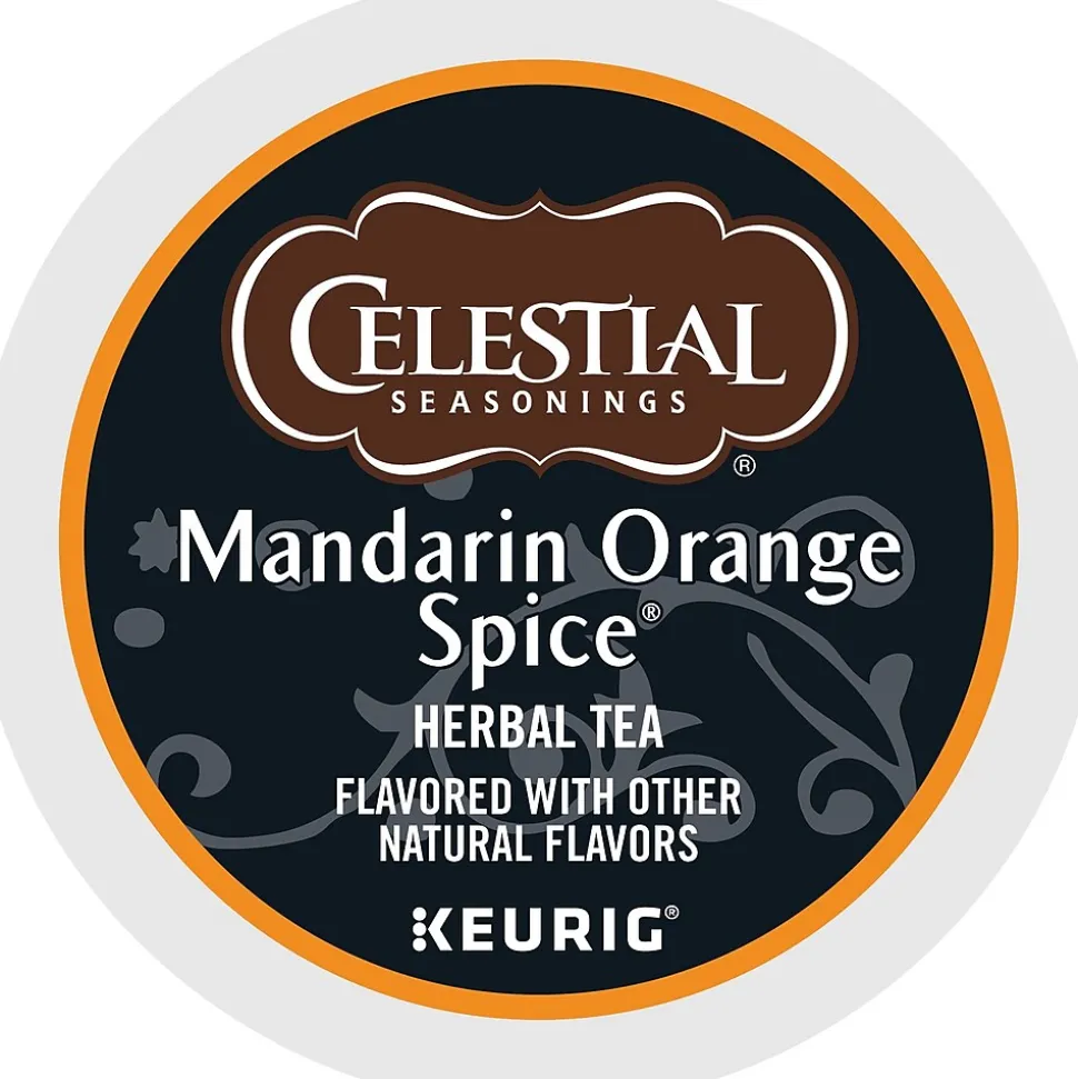 Celestial Seasonings Mandarin Orange Spice Tea, Keurig® K-Cup® Pods, 96/Carton (14735)