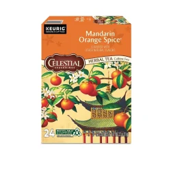 Celestial Seasonings Mandarin Orange Spice Herbal Tea, Keurig® K-Cup® Pods, 24/Box (14735)