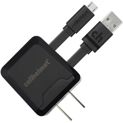 cellhelmet 2.1-Amp Single-USB Wall Charger with USB-A to Micro USB Flat Cable, 3 Feet (WALL-2.1/1+F-MICRO-3-B)