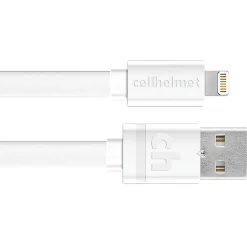 cellhelmet Charge and Sync USB-C to Lightning Flat Cable, 6 Feet (CABLE-F-LIGHT-6-W)