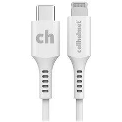 cellhelmet Charge and Sync USB-C to Lightning Round Cable, 1' (CABLE-R-LIGHT-TYPE-C-1)