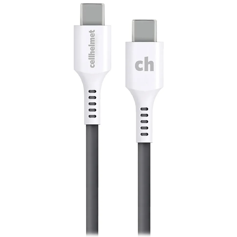 cellhelmet Charge and Sync USB-C to USB-C Round Cable, 6' (CABLE-C-C-6-R-G)